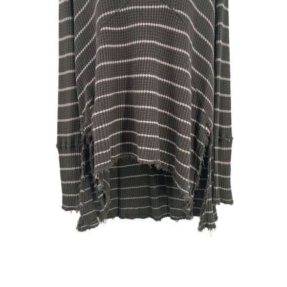 Free People Sunset Park Striped Thermal Top Oversized Slouchy Distressed Medium - Picture 4 of 6